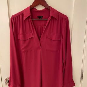 Ann Taylor plum colored camp shirt size M